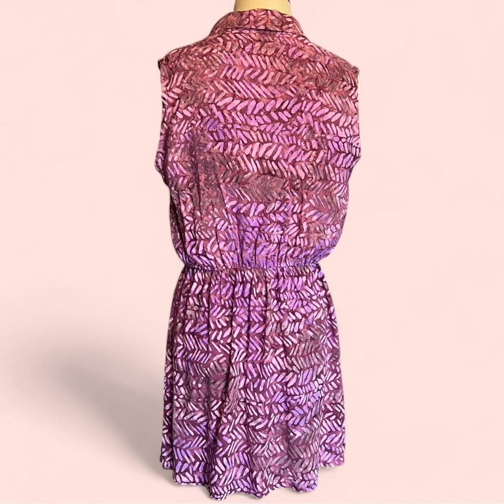 💜Batik Sleeveless Mini Dress in Purple by Hand Kreation - Picture 2 of 4